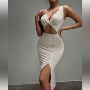 SHEIN SXY Cut Out Knot Scoop Neck Bodycon Dress (XS) fits (XS-M) very stretchy